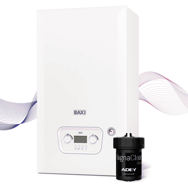 Baxi 800 System 2 gas system boiler with Adey MagnaClean filter and external pressure gauge